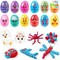 12 Pcs Prefilled Eggs with Squishy Foam, Easter Plastic Egg with Squeeze Play